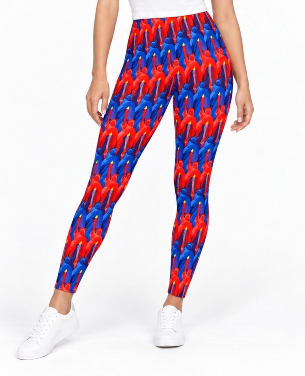LuLaRoe Statue of Liberty Patriotic Leggings Red Blue EUC One Size